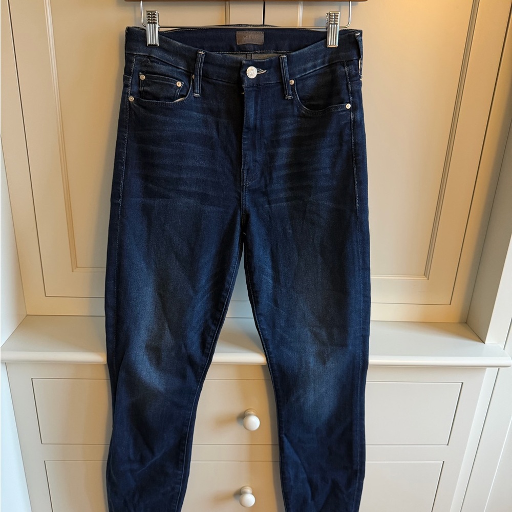 MOTHER Women's Deep Indigo Looker High-rise Skinny Jeans
